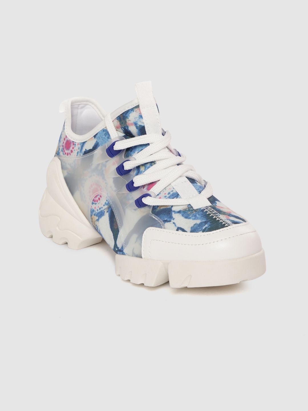 

Lavie Women Blue & White Printed Sneakers