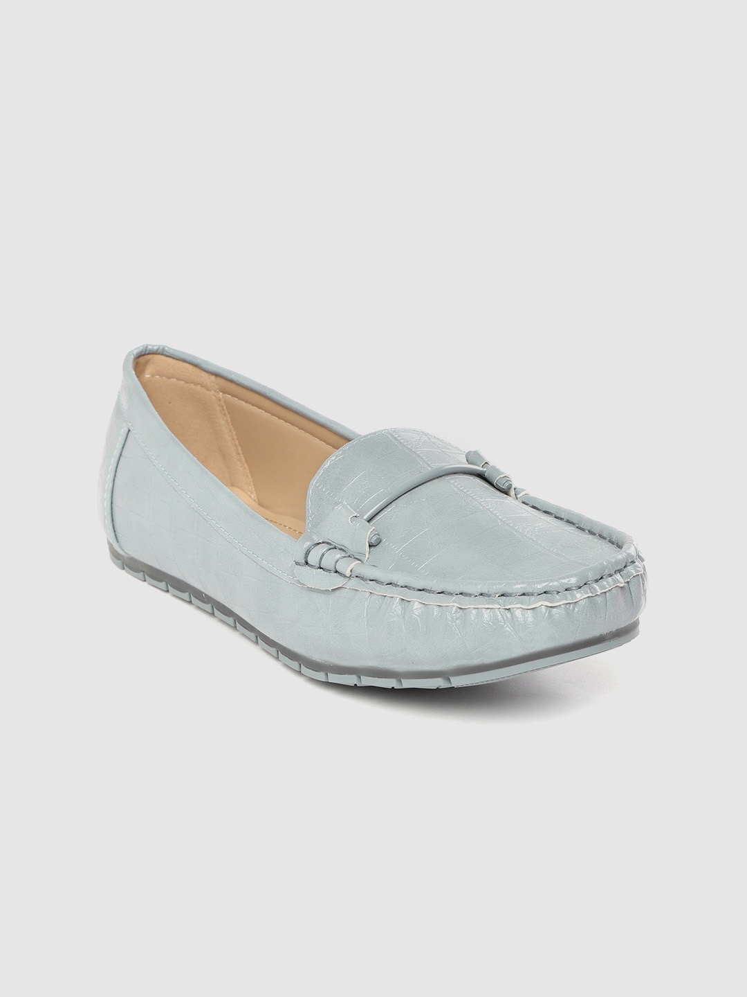 

Lavie Women Blue Croc Textured Loafers