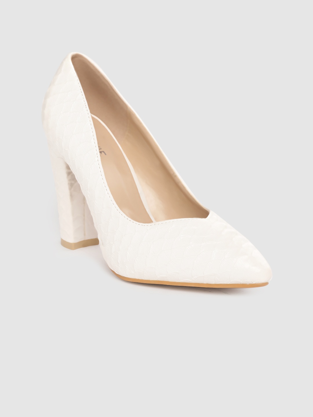 

Lavie Women White Snakeskin Textured Pumps