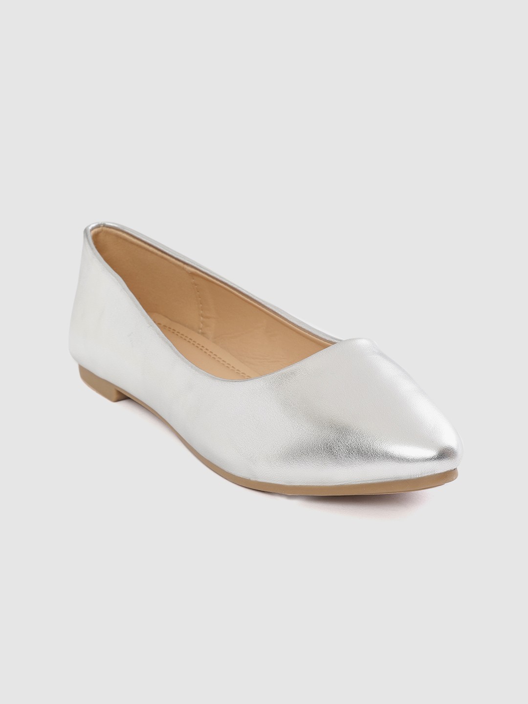 

Lavie Women Silver-Toned Solid Ballerinas