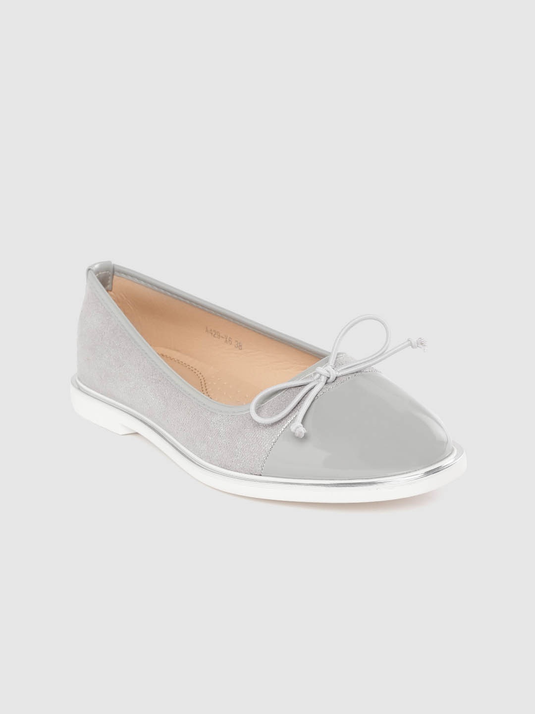 

Lavie Women Grey & Silver-Toned Sheen Effect Ballerinas