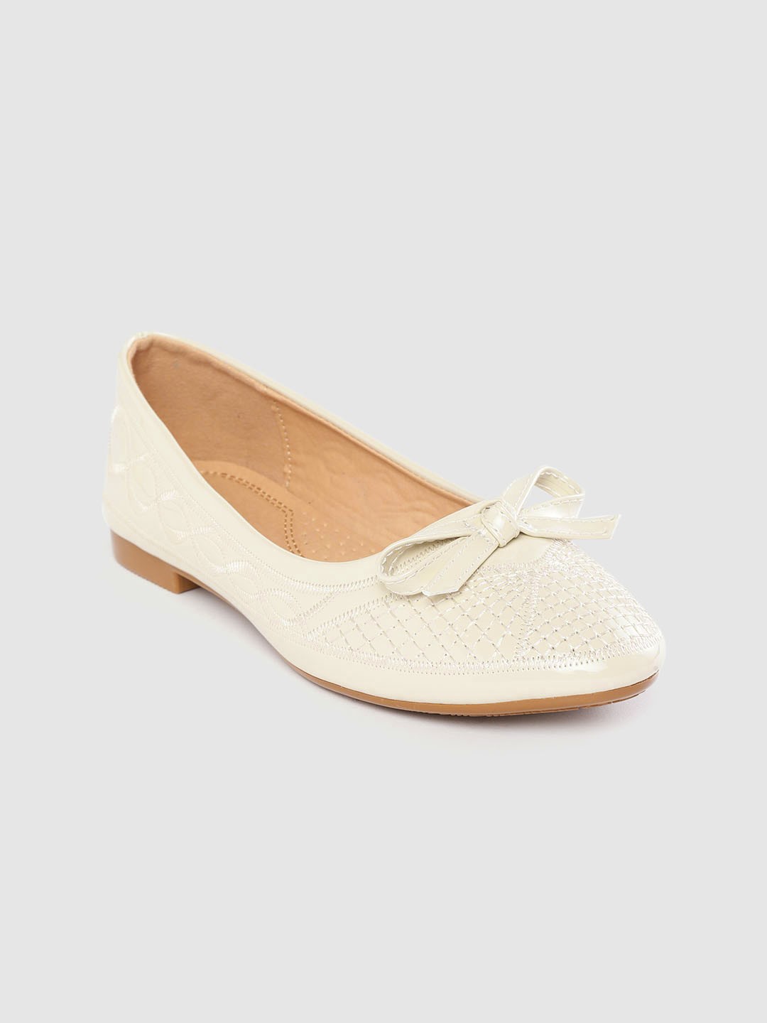 

Lavie Women Off-White Woven Design Ballerinas