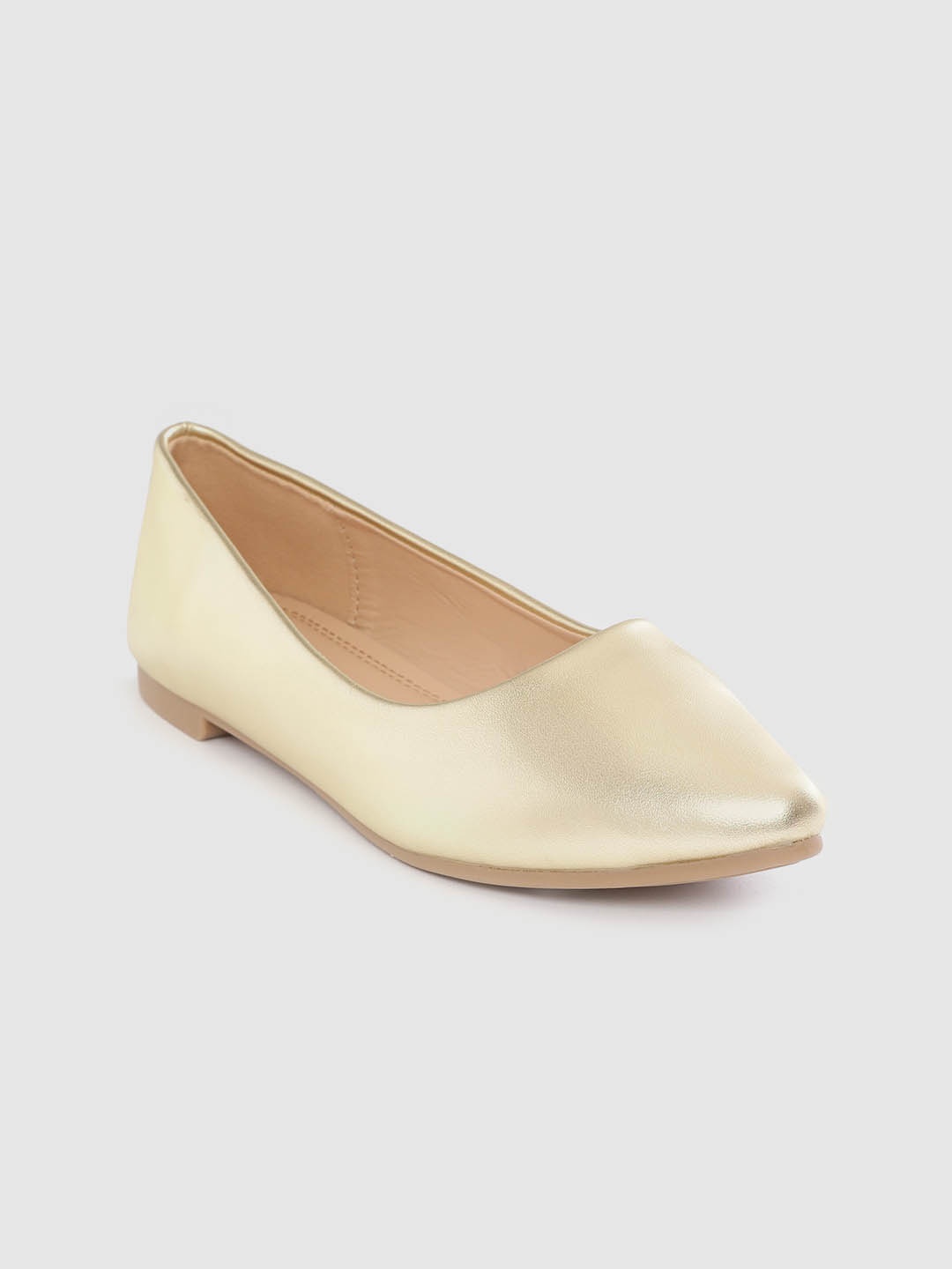 

Lavie Women Gold-Toned Solid Ballerinas
