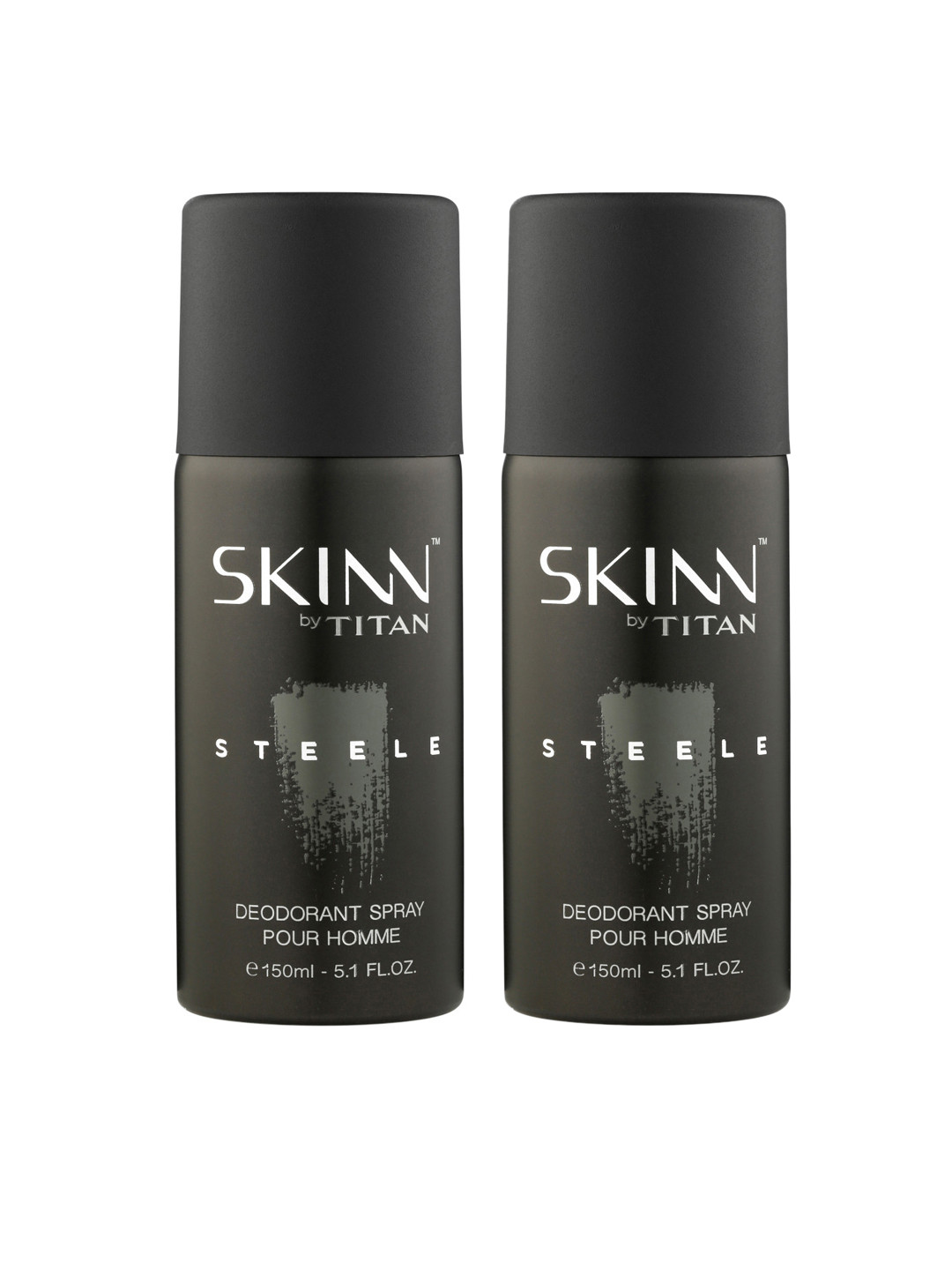 

SKINN by Titan Men Pack Of 2 Steele Deodarant 150 ml, Black