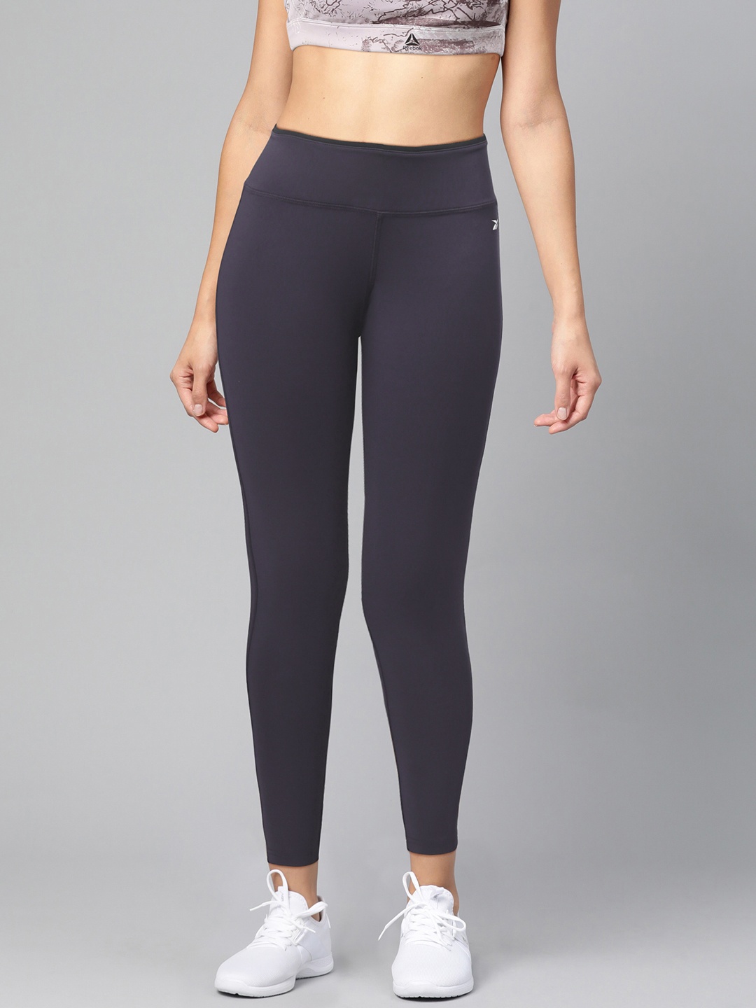 

Reebok Women Purple Solid Foundation Knit Training Tights