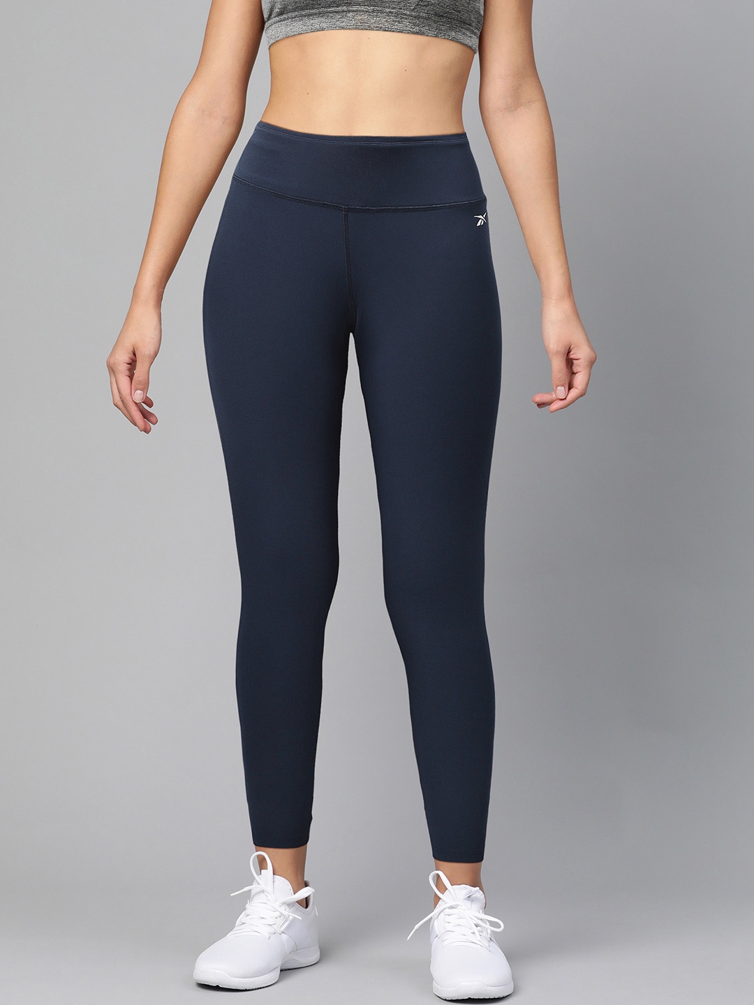

Reebok Women Navy Training Foundation Knit Tights, Navy blue