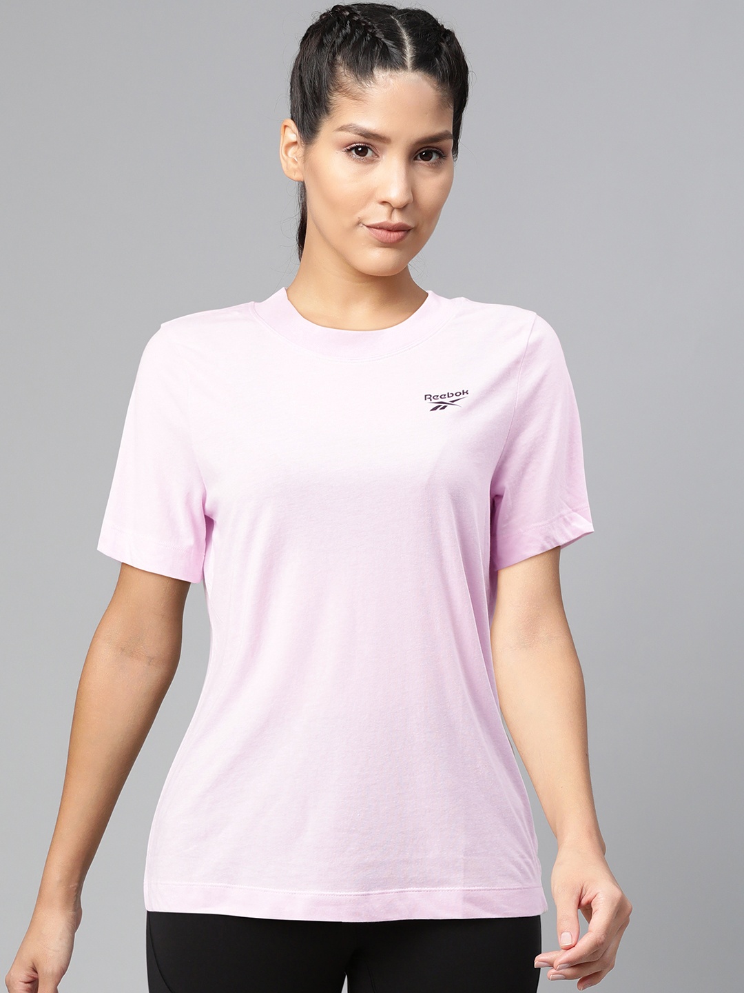 

Reebok Women Pink Essentials Easy Solid Training T-Shirt