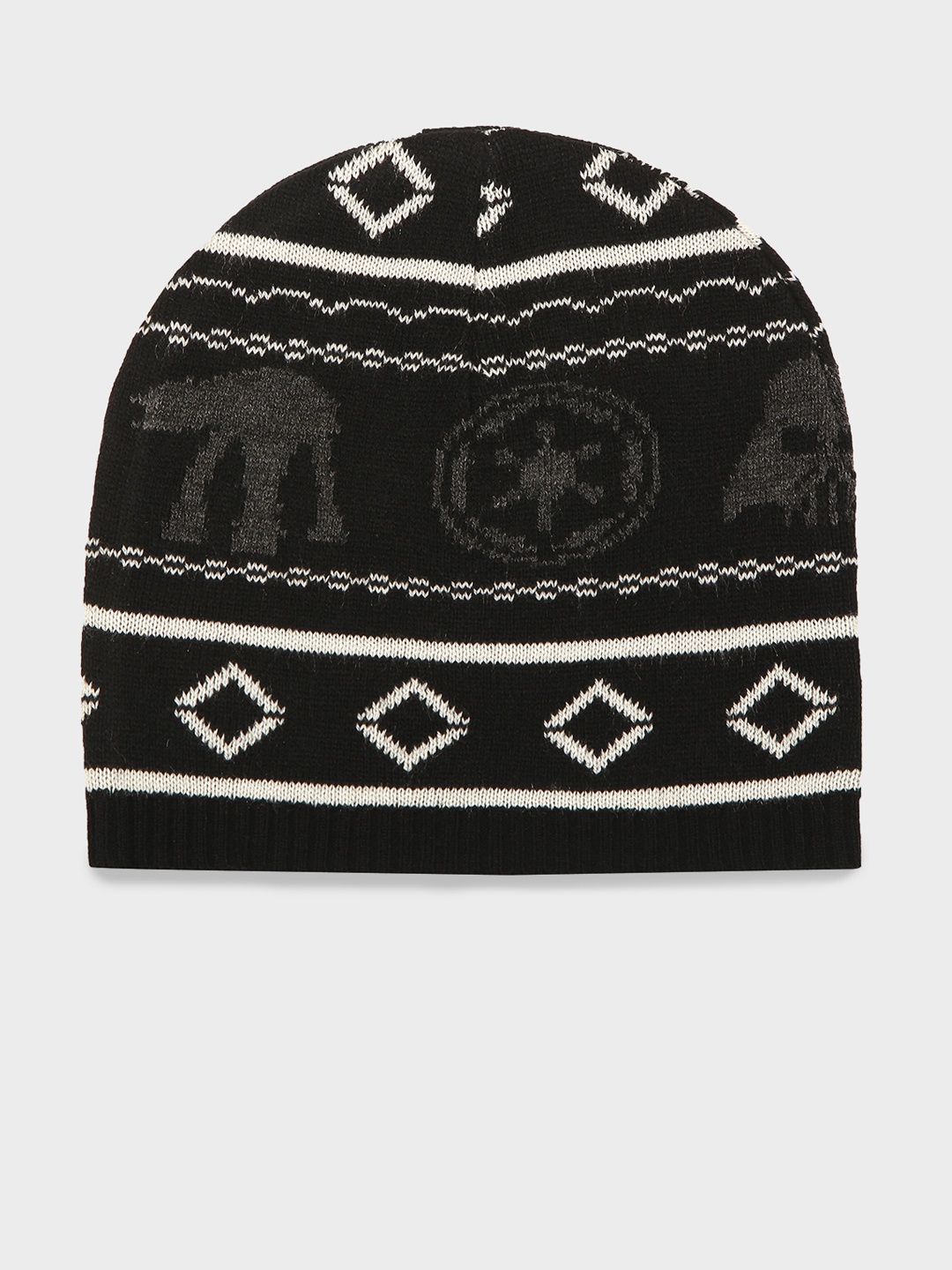 

Kids Ville Boys Charcoal Grey & White Star Wars Self Design Beanie