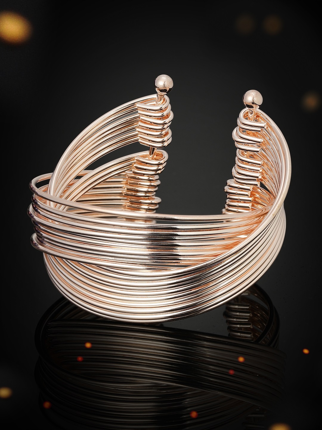 

Rubans Women Rose Gold-Plated Handcrafted Cuff Bracelet