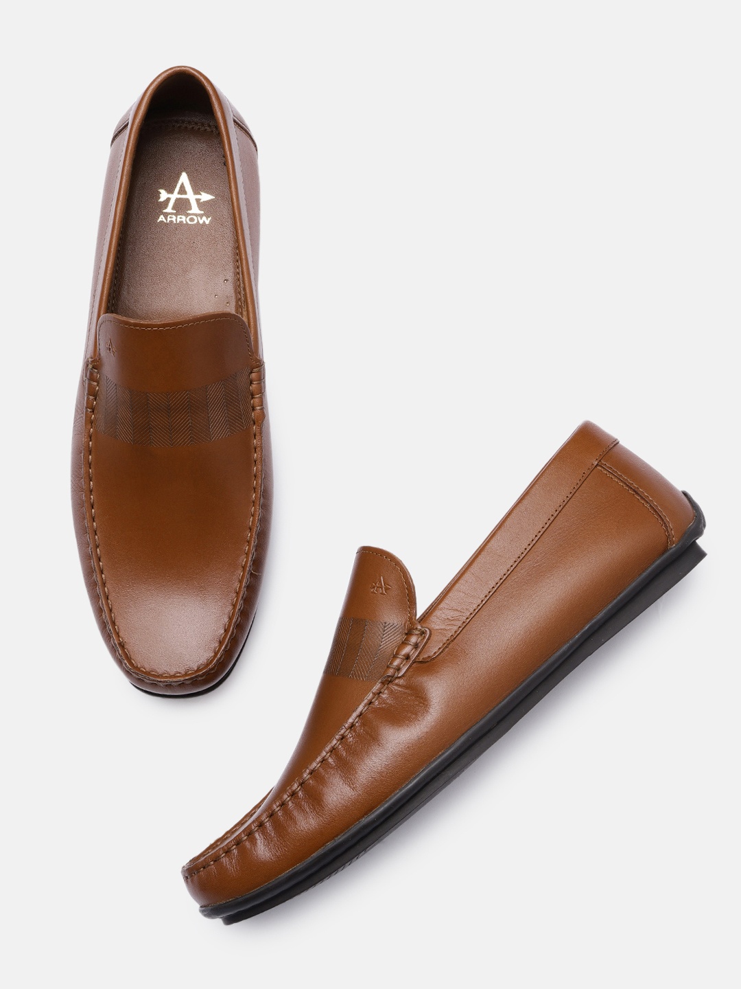 

Arrow Men Tan Brown Leather Cadet Loafers