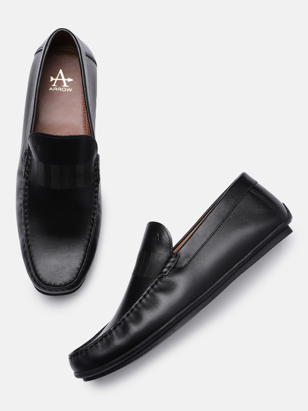 

Arrow Men Black Leather Cadet Loafers