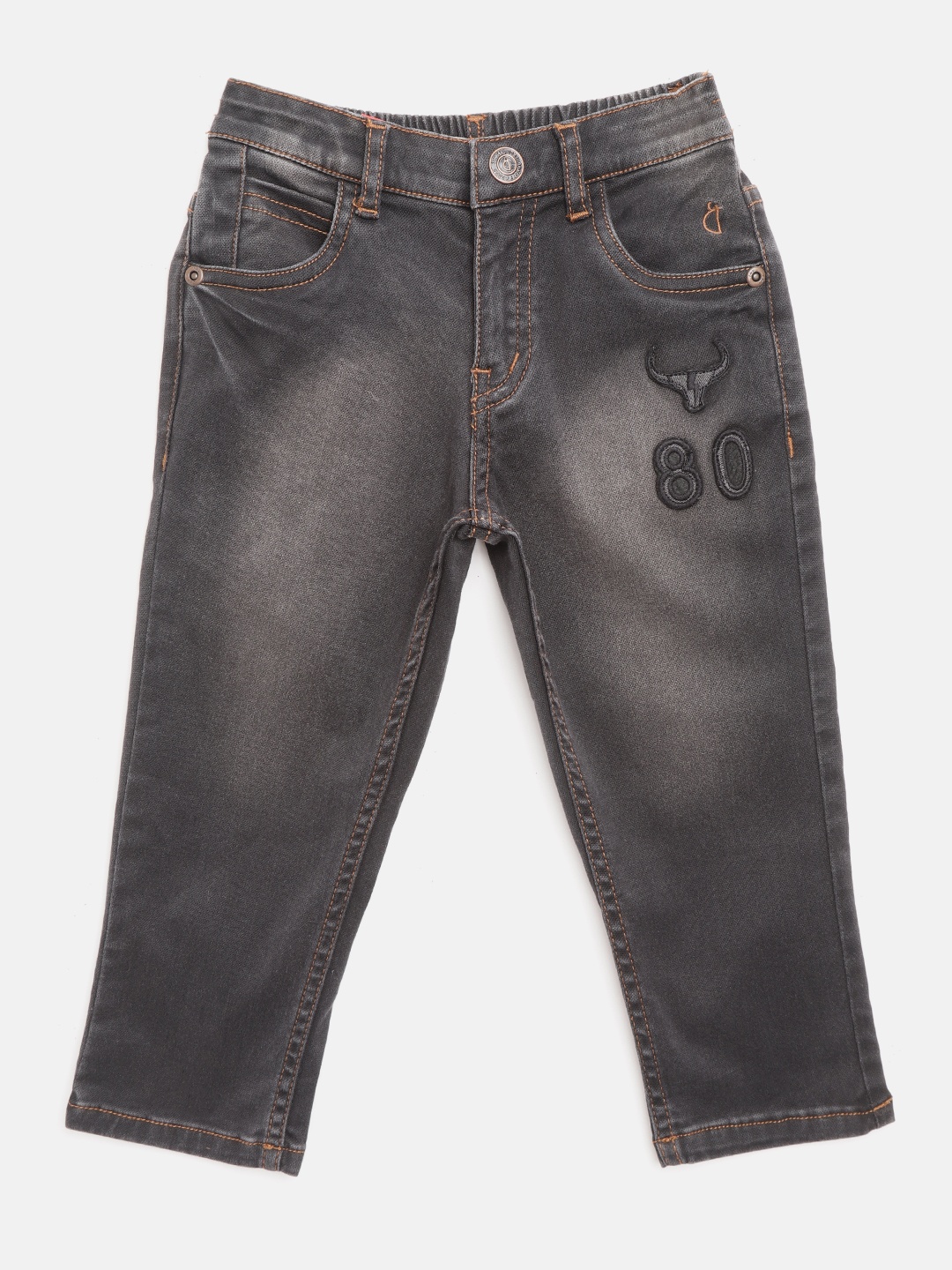 

Gini and Jony Boys Black Regular Fit Mid-Rise Clean Look Stretchable Jeans