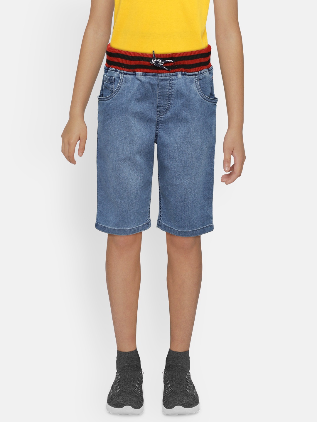 

Gini and Jony Boys Blue Solid Regular Fit Denim Shorts