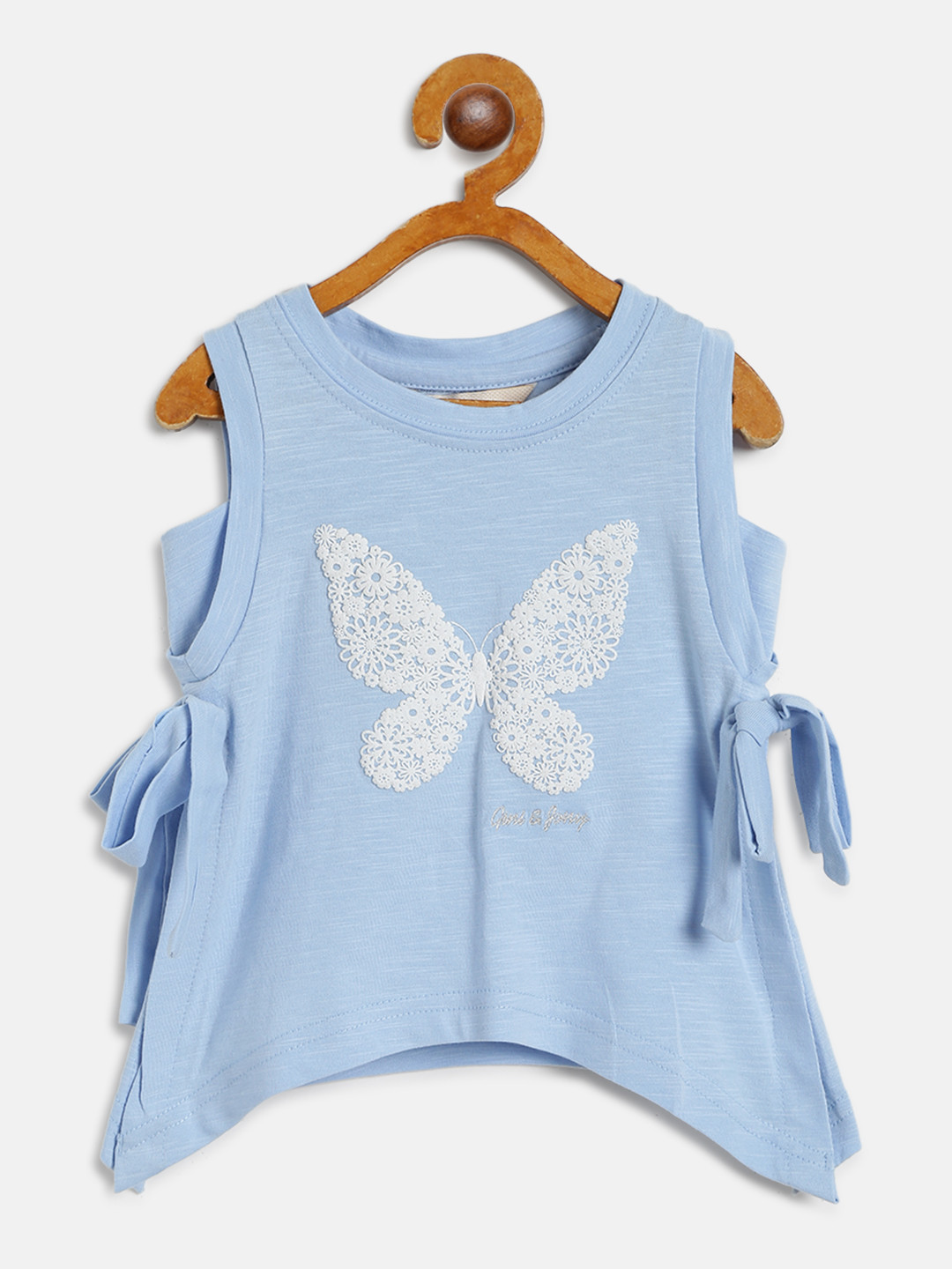 

Gini and Jony Girls Blue Butterfly Print A-Line Top
