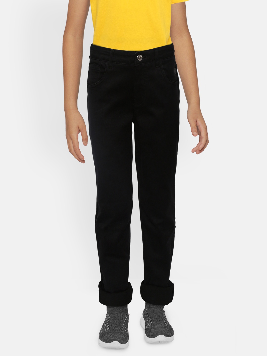 

Gini and Jony Boys Black Slim Fit Mid-Rise Clean Look Stretchable Jeans
