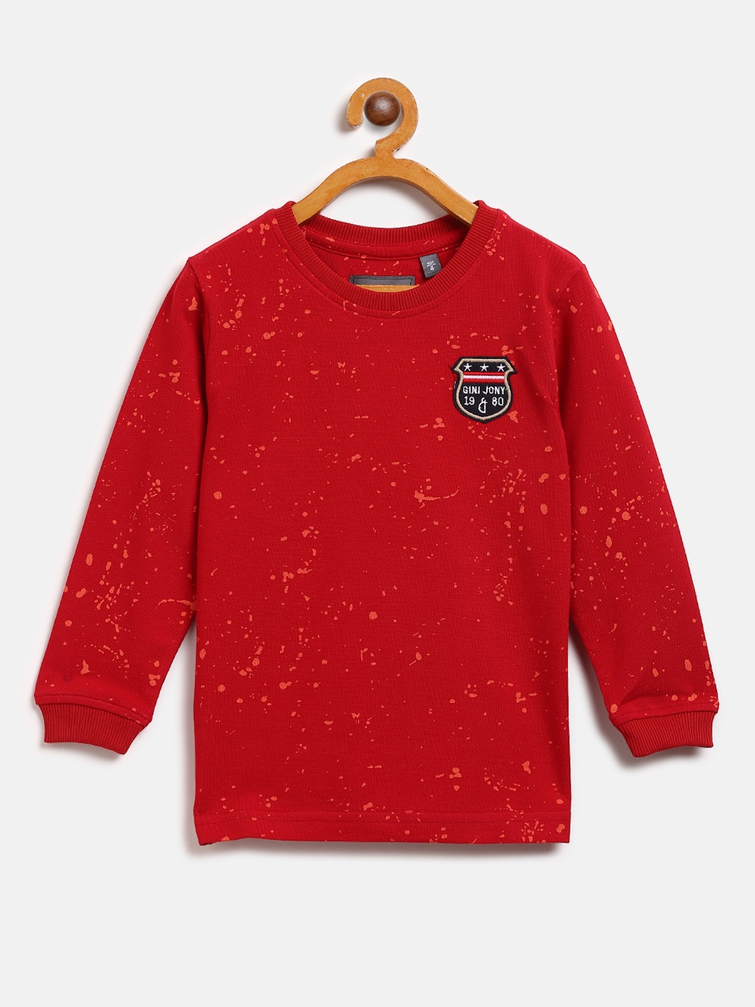 

Gini and Jony Boys Red & Orange Printed Round Neck T-shirt