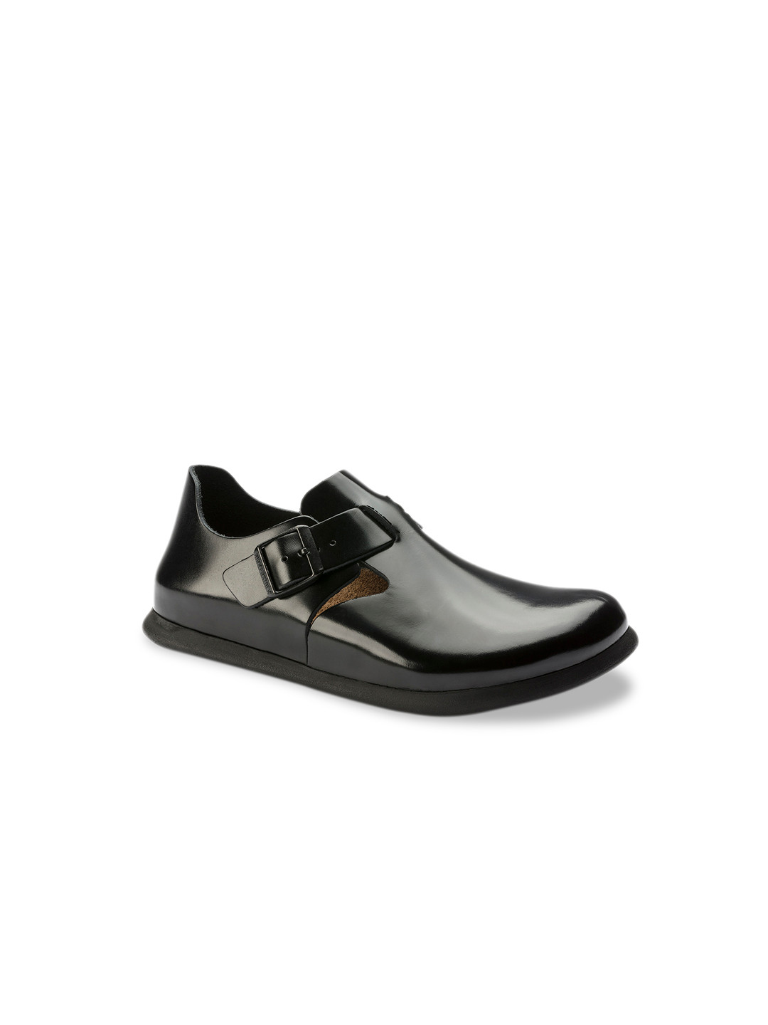 

Birkenstock Unisex Black Embossed London Patent Regular Width Leather Orthotic Friendly Clogs