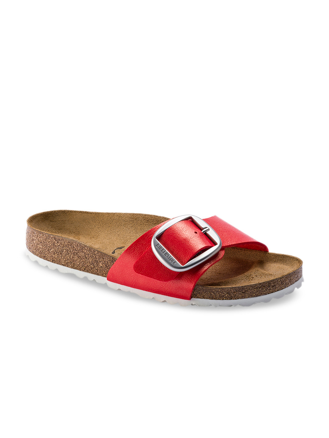 

Birkenstock Women Pink Solid Madrid Birko-Flor Open Toe Narrow Width Flats
