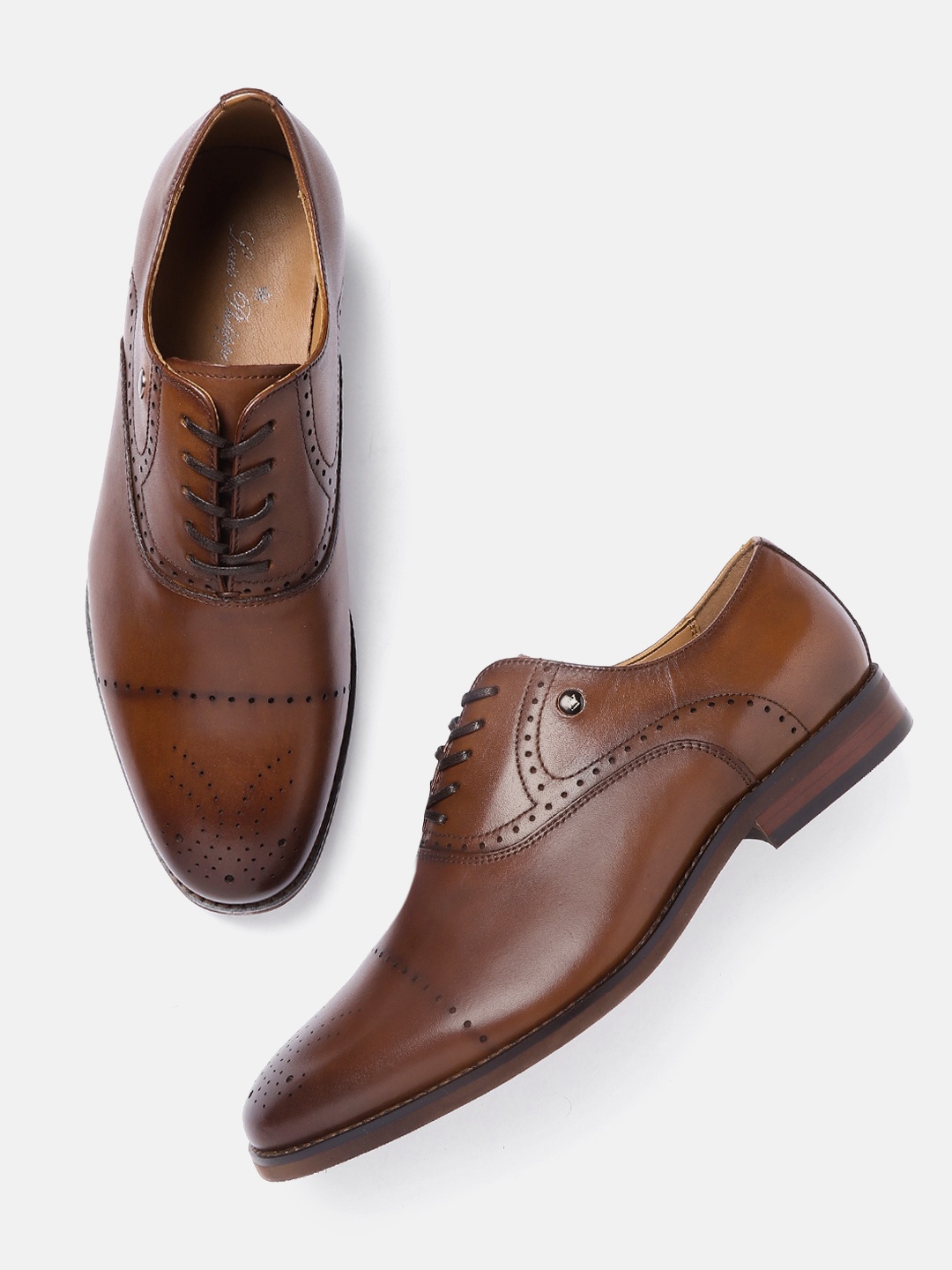 

Louis Philippe Men Brown Leather Formal Brogues