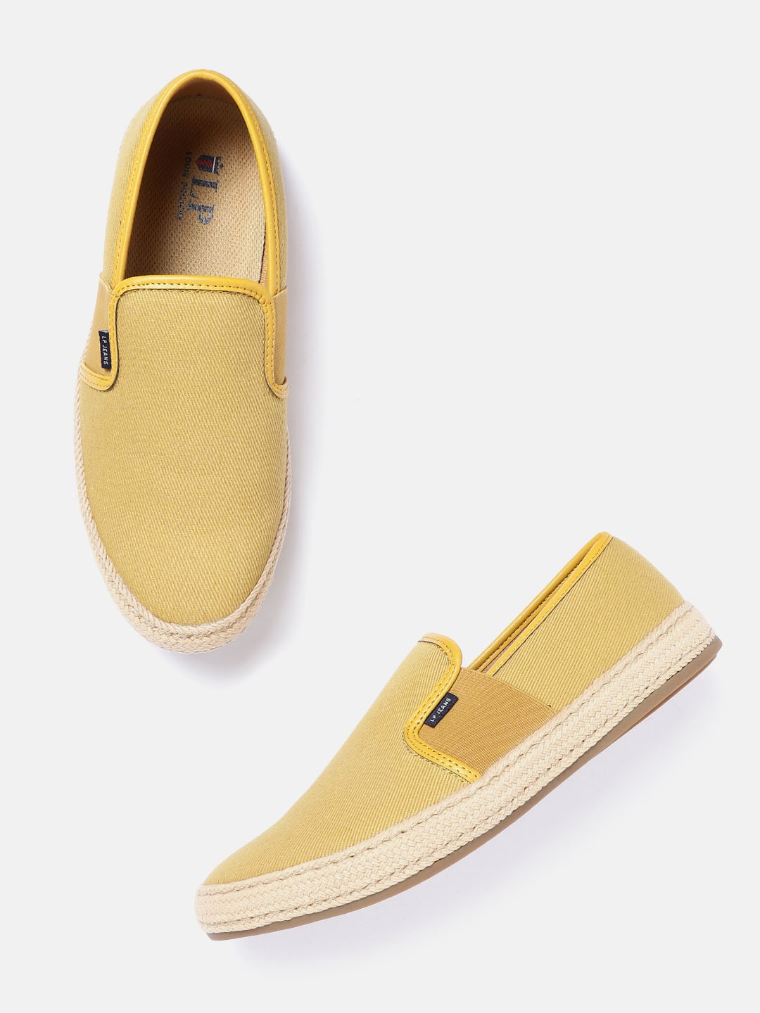 

Louis Philippe Men Mustard Yellow Solid Espadrilles