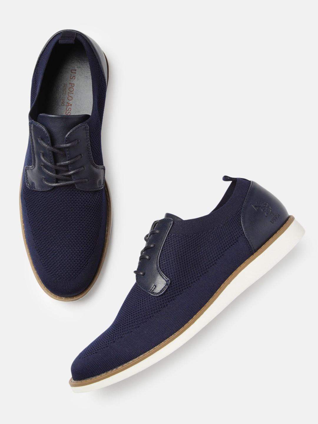 

U.S. Polo Assn. Men Navy Blue Solid SIAM Derbys