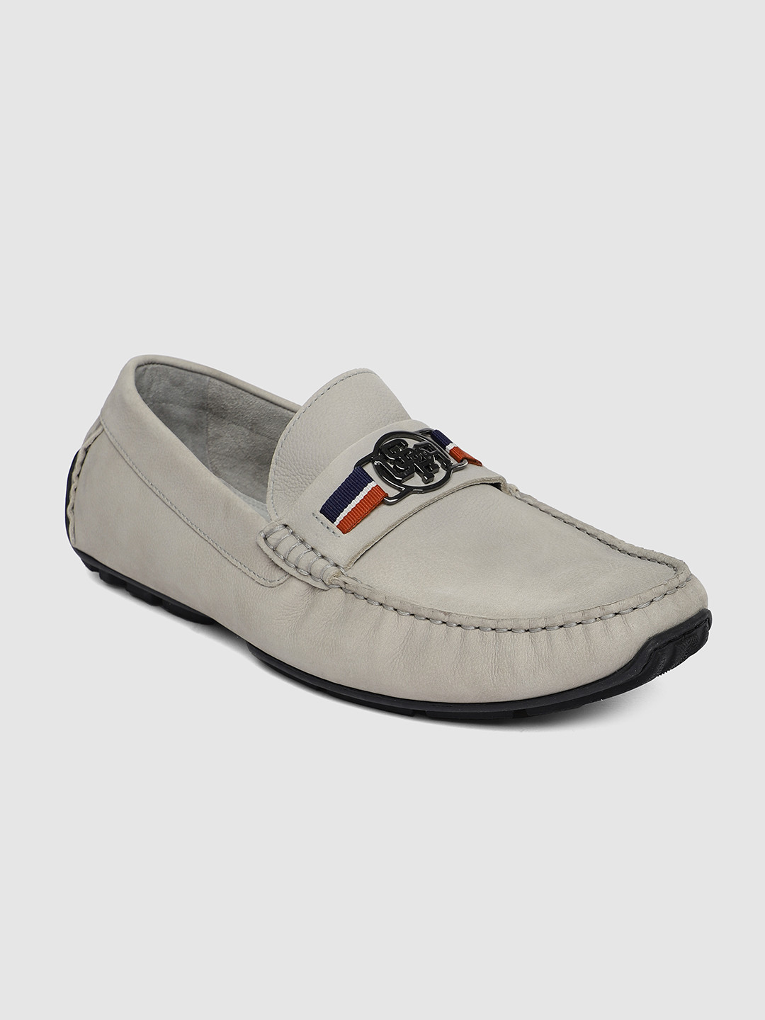 

U.S. Polo Assn. Men Grey Solid HERMES Leather Loafers