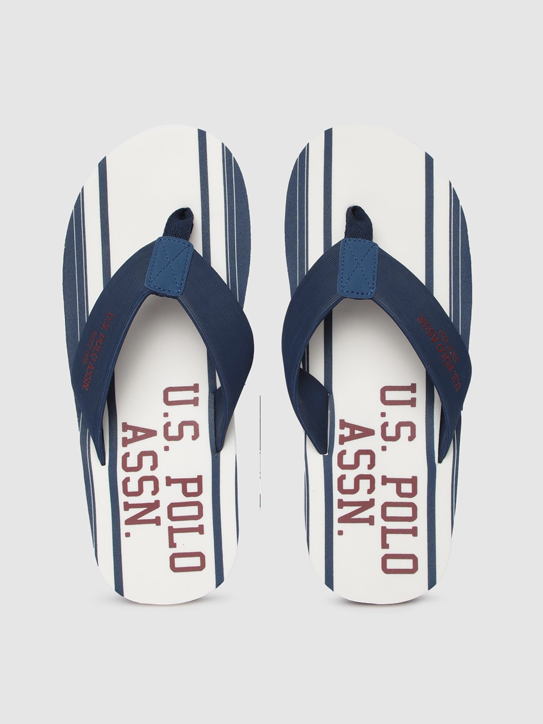 

U.S. Polo Assn. Men Blue & White Printed Thong Flip-Flops