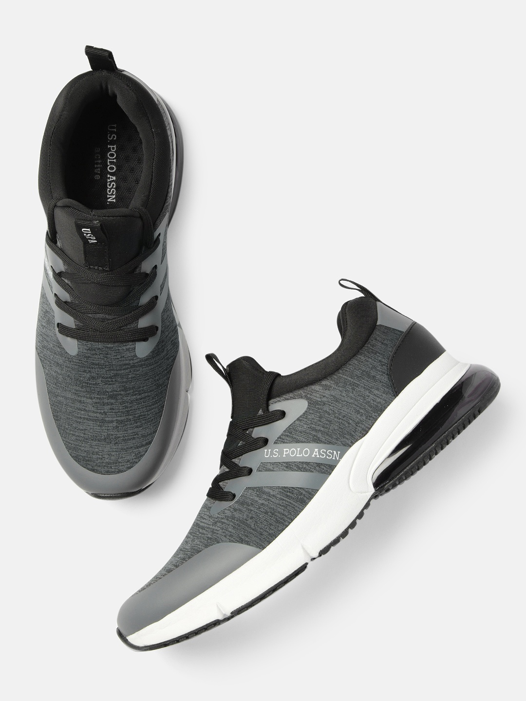 

U.S. Polo Assn. Men Charcoal Black Solid AVEL Sneakers