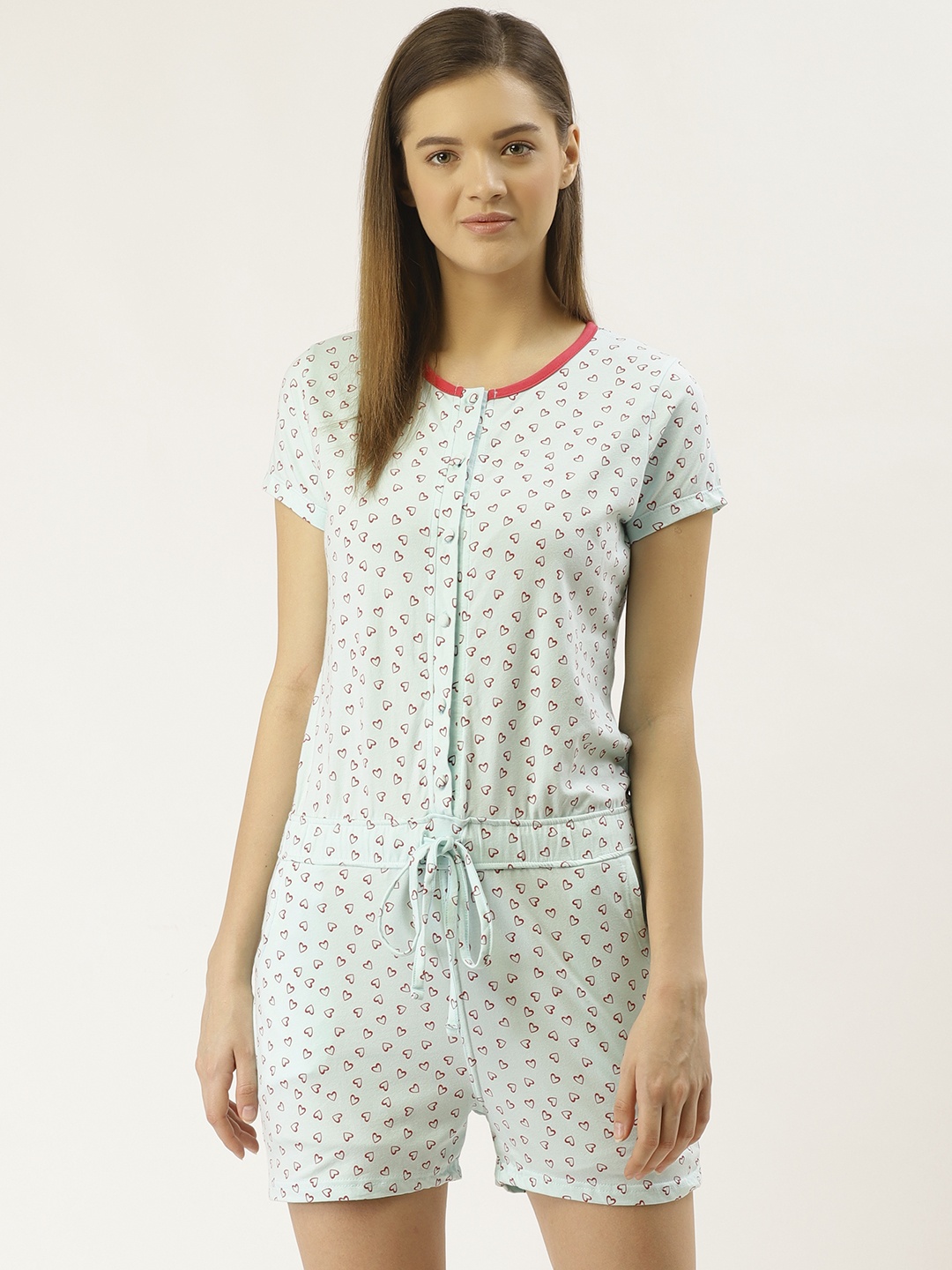 

Sweet Dreams Women Blue & Red Printed Playsuit