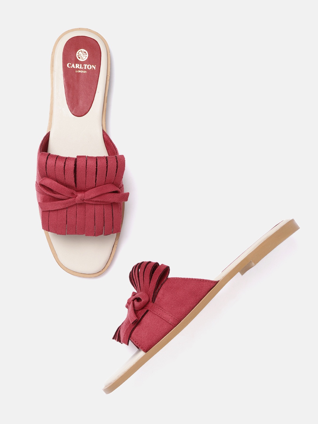 

Carlton London Women Red Solid Open Toe Flats