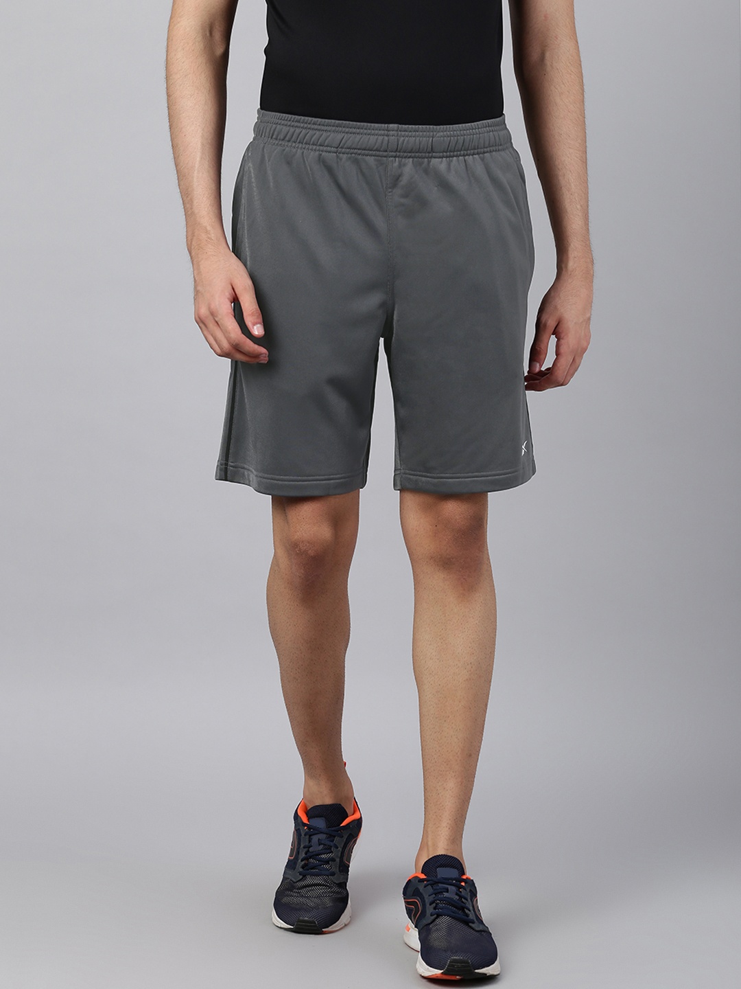 

Reebok Men Charcoal Grey Tricot Training Solid Shorts