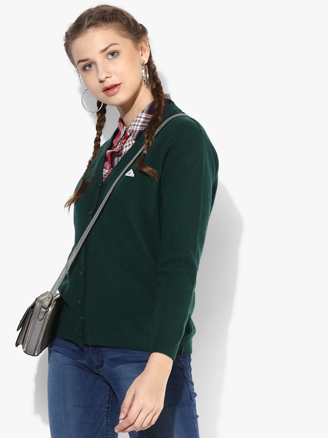

Monte Carlo Women Green Solid Cardigan