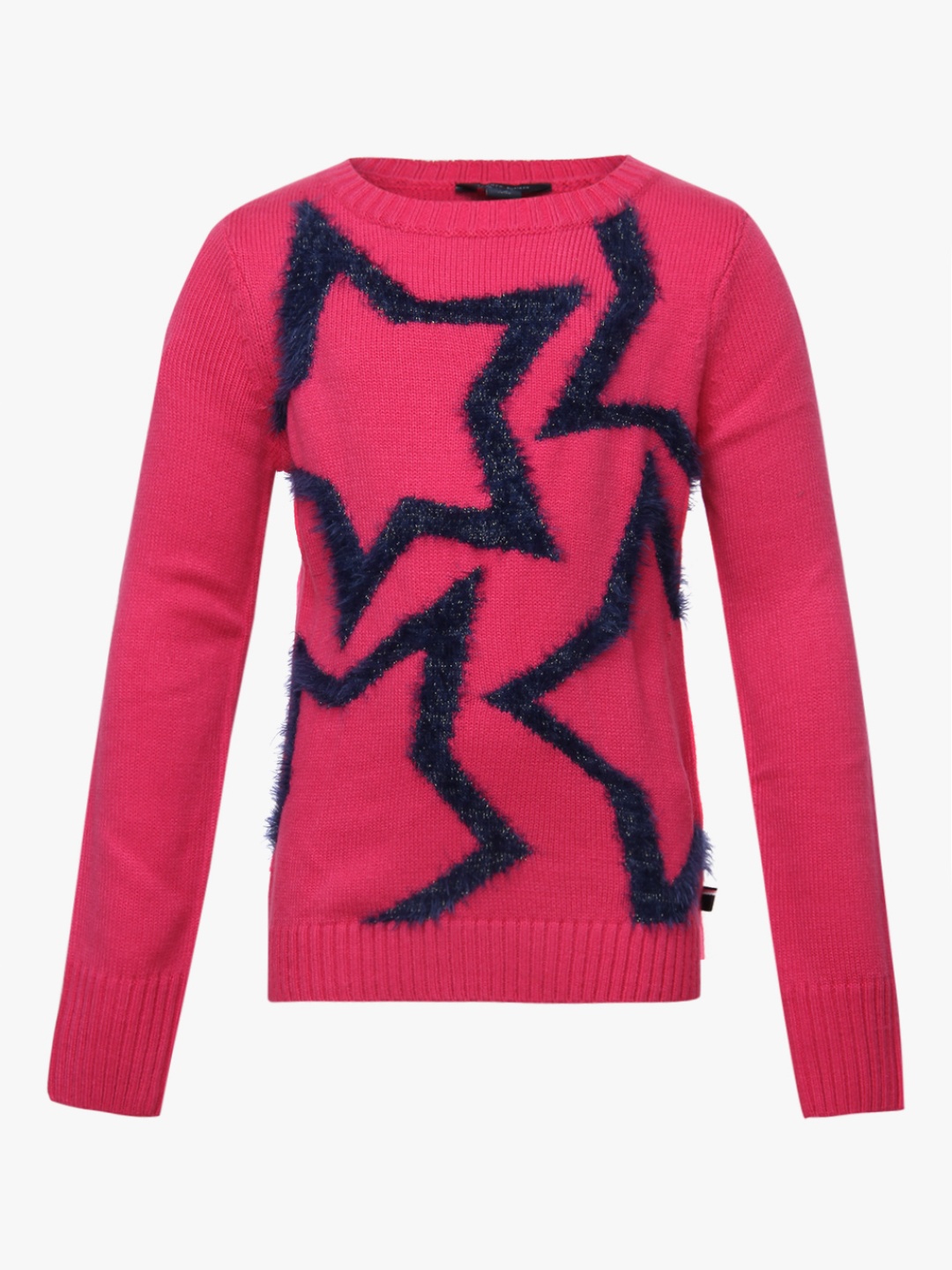 

Tommy Hilfiger Girls Pink & Navy Blue Star Design Pullover Sweater