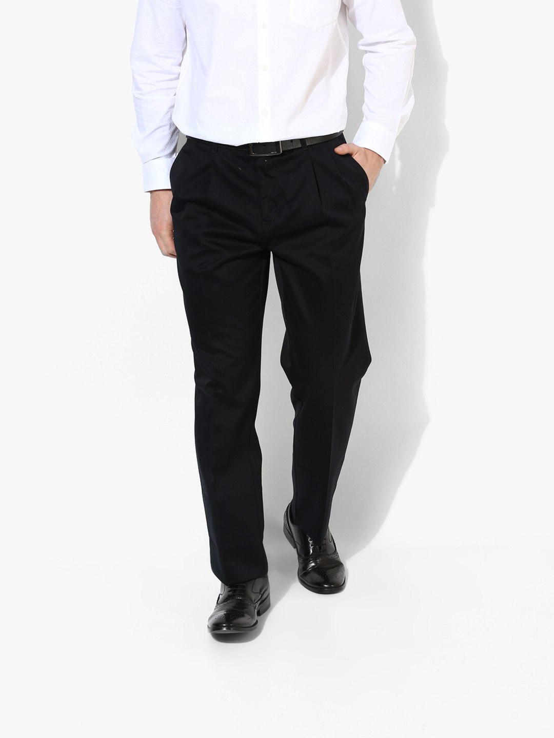 

Blackberrys Men Black B-88P Slim Fit Solid Formal Trousers