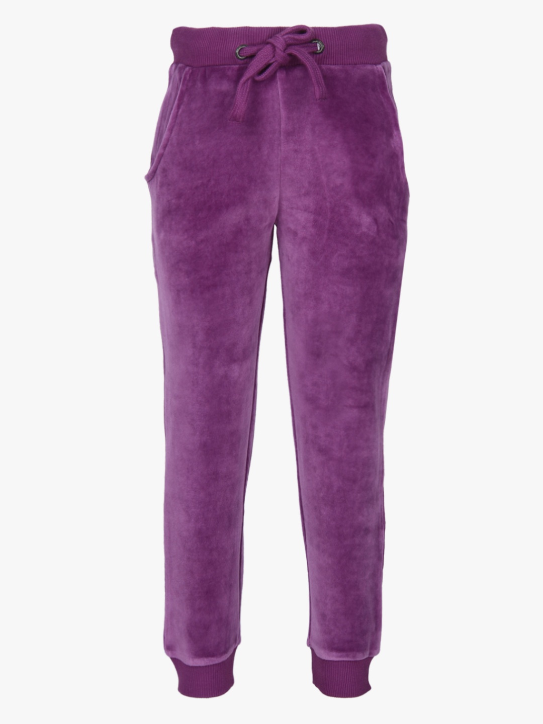 

Pepe Jeans Girls Purple Solid Slim Fit Velvet Finish Joggers