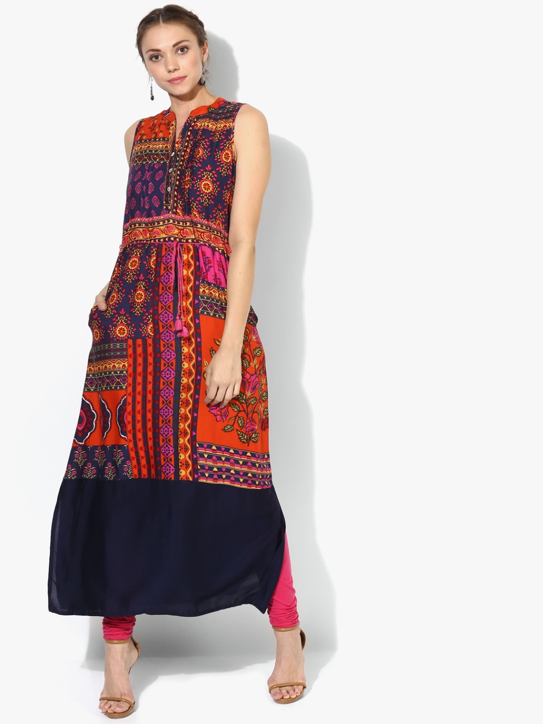 

Global Desi Women Multicoloured Printed Straight Kurta, Multi