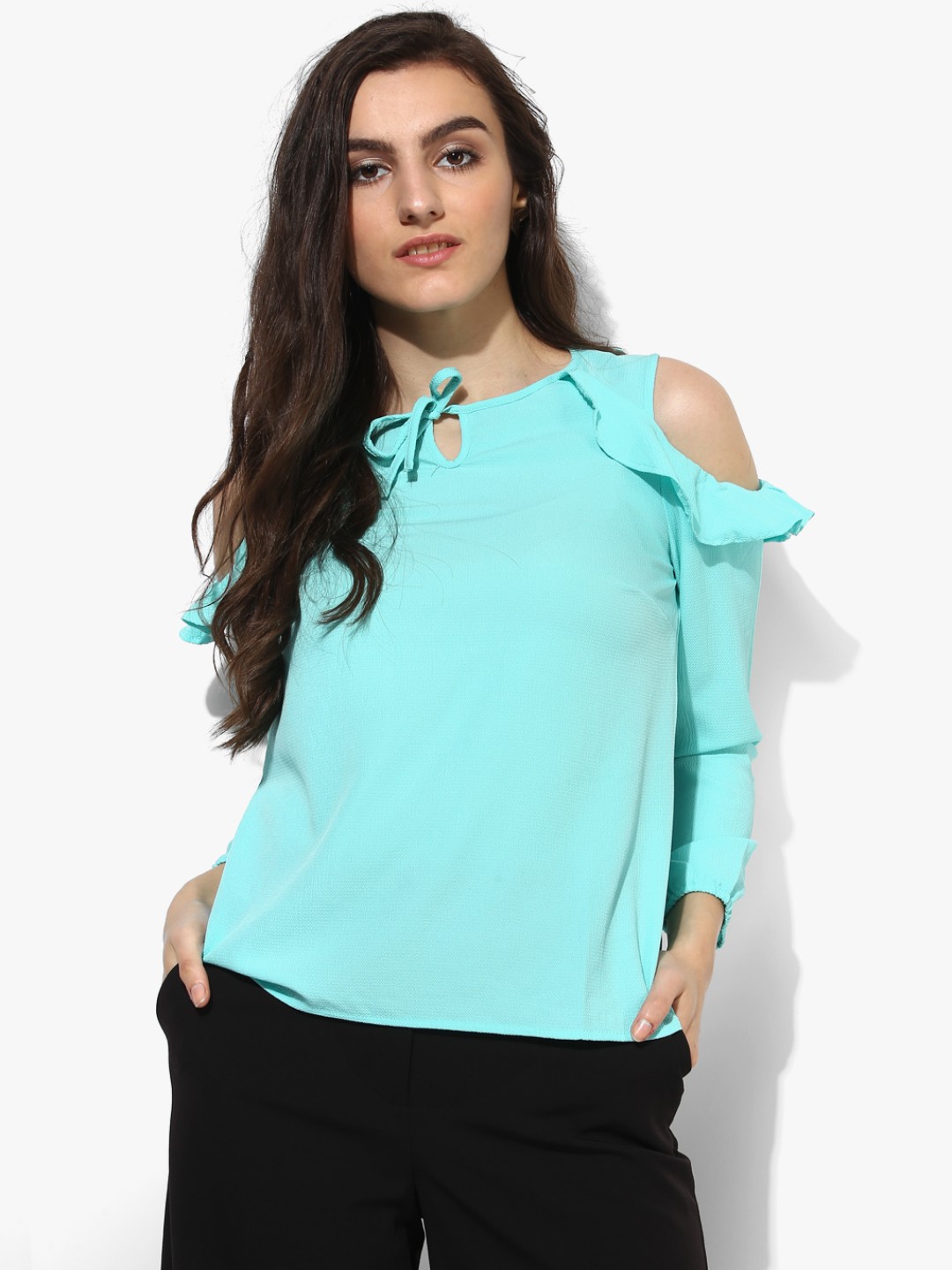 

Honey by Pantaloons Women Blue Solid Top