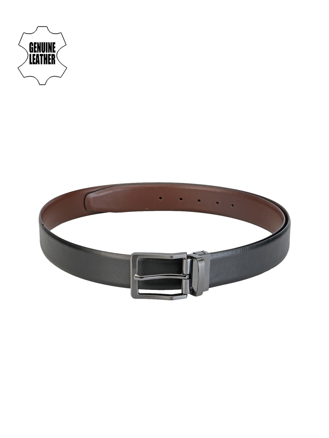 

Teakwood Leathers Men Black & Brown Reversible Genuine Leather Belt