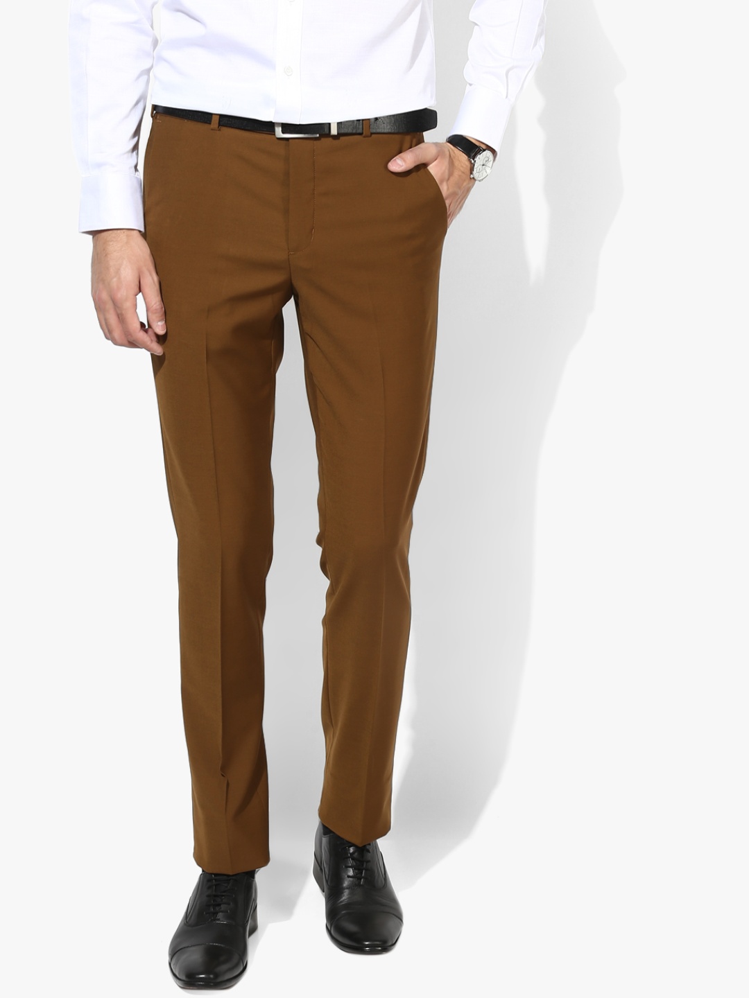 

ColorPlus Men Slim Fit Formal Trouser, Brown
