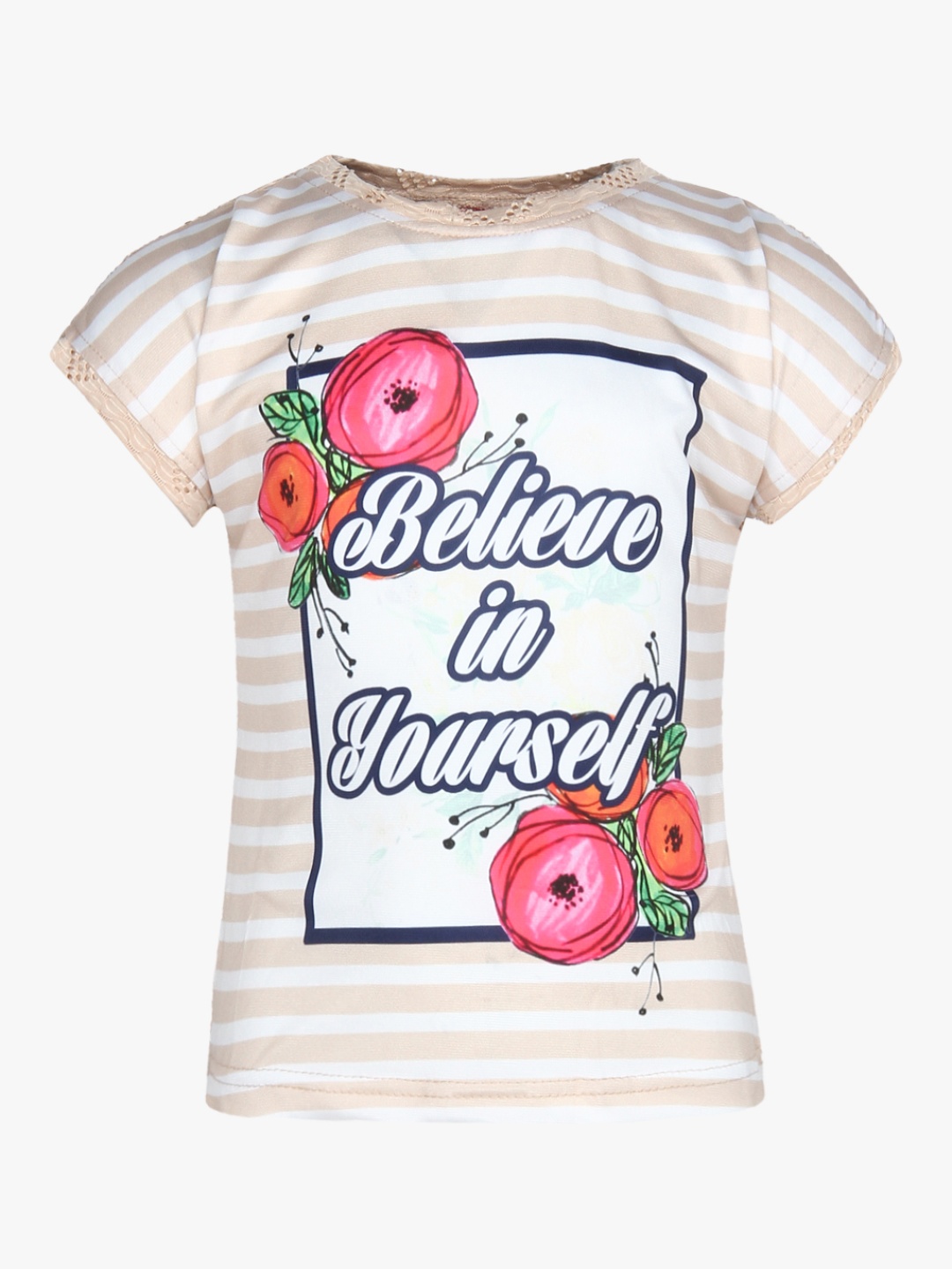 

Tiny Girl Girls Beige & White Printed Top