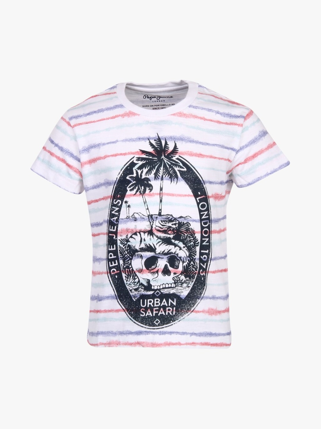 

Pepe Jeans Boys White & Red Striped T-Shirt