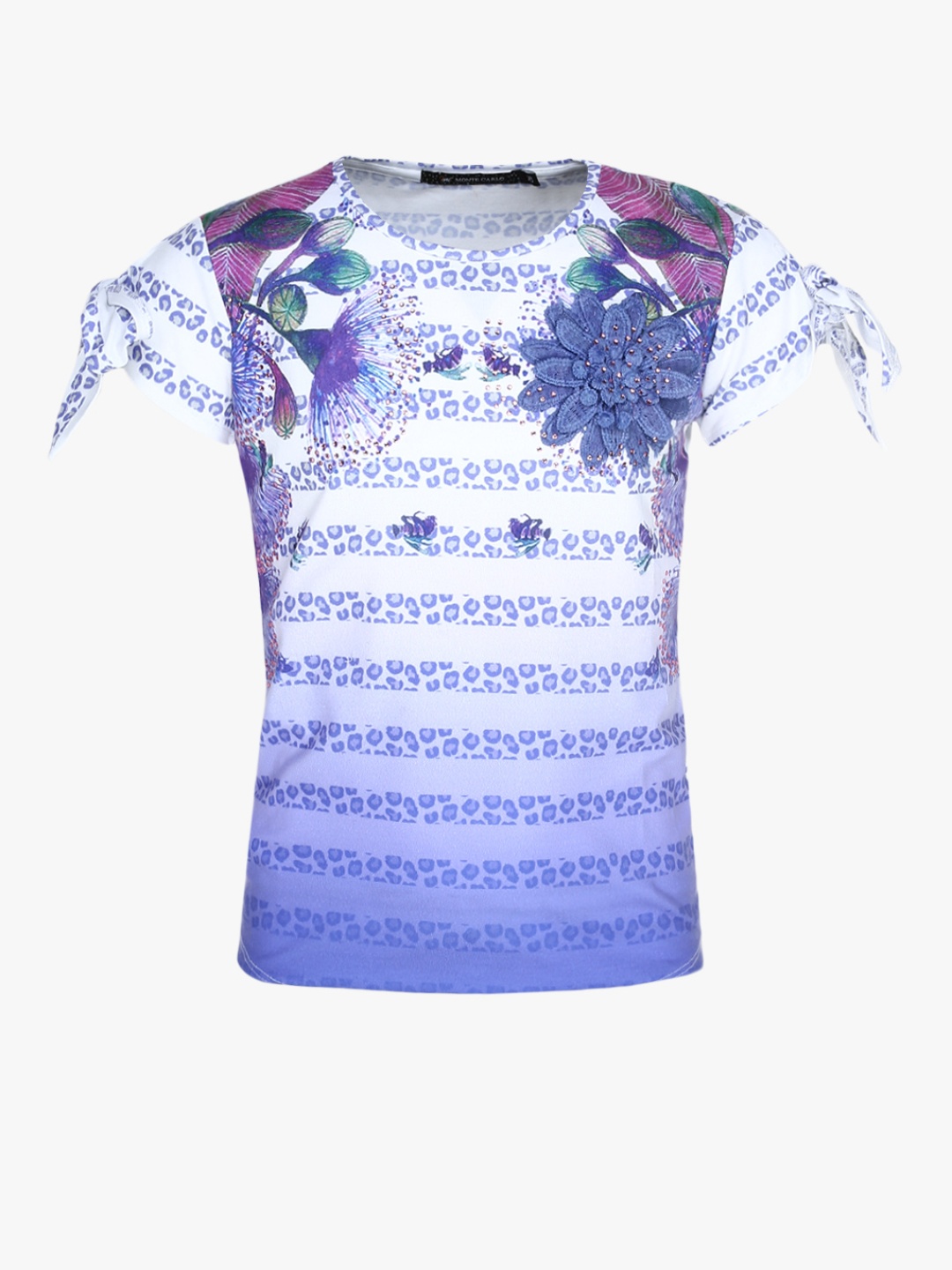 

Monte Carlo Girls Purple & White Printed Top