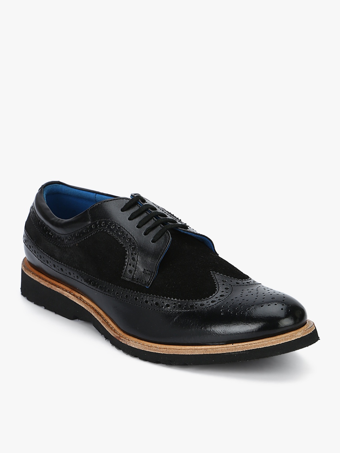 

Ninety9steps Men Black Textured Brogues