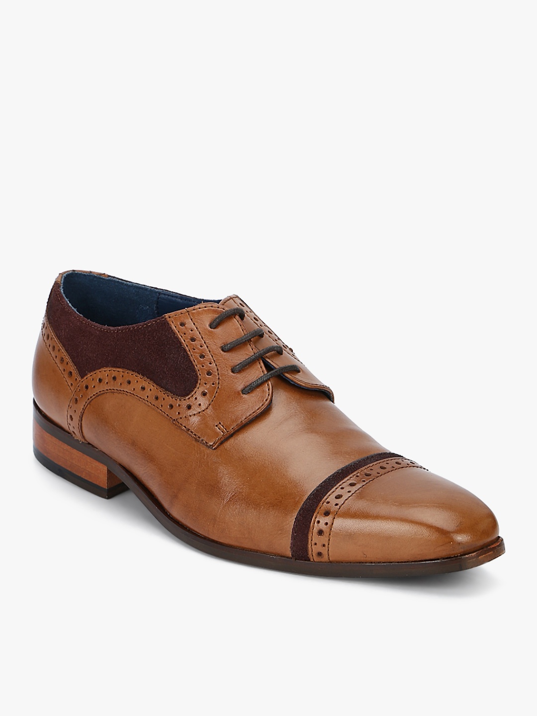 

Ninety9steps Men Brown Leather Brogues, Tan