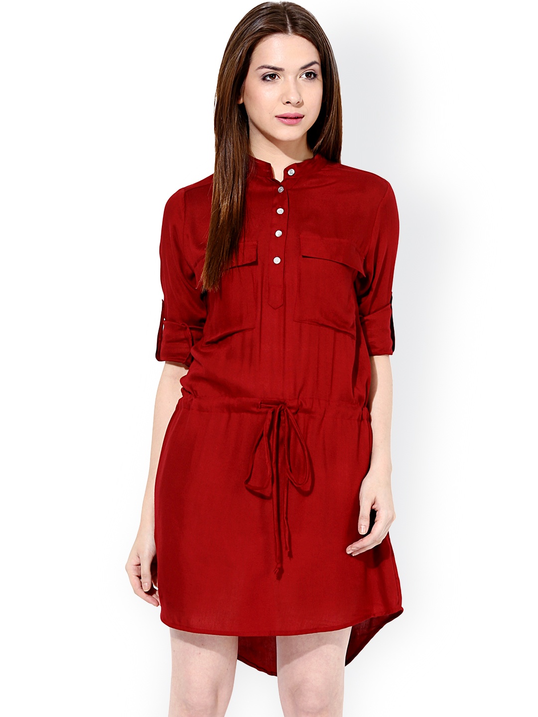 

Miss Chase Maroon High-Low Dress