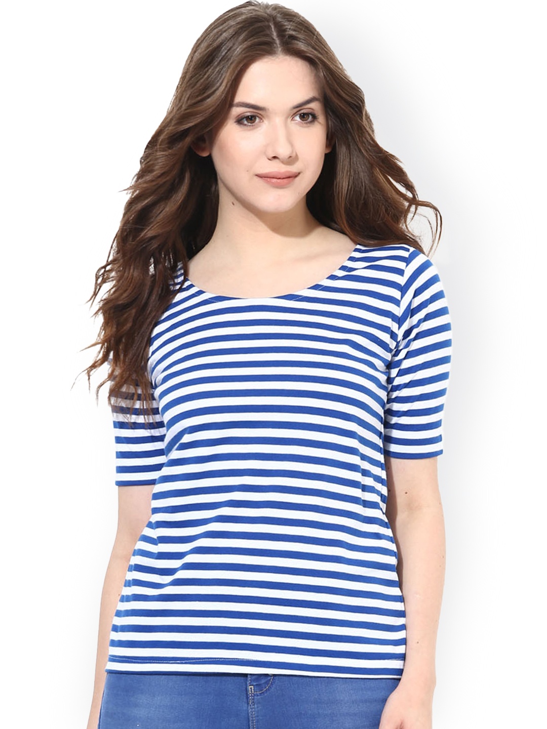 

Miss Chase Blue & White Striped Top