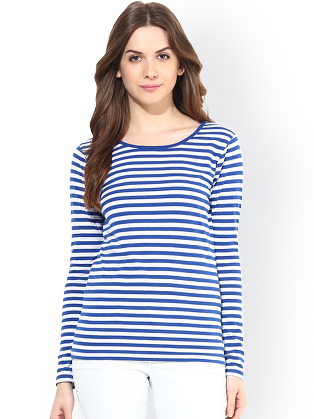 

Miss Chase Blue & White Striped Top