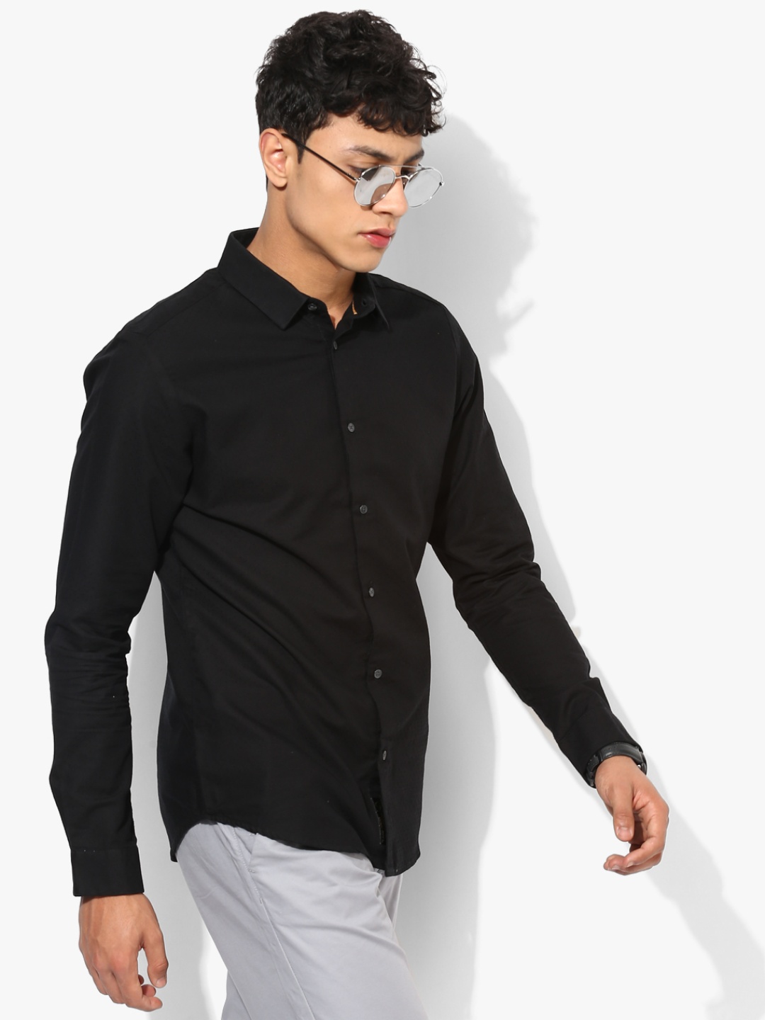 

Being Human Men Black Slim Fit Solid Casual Shirt