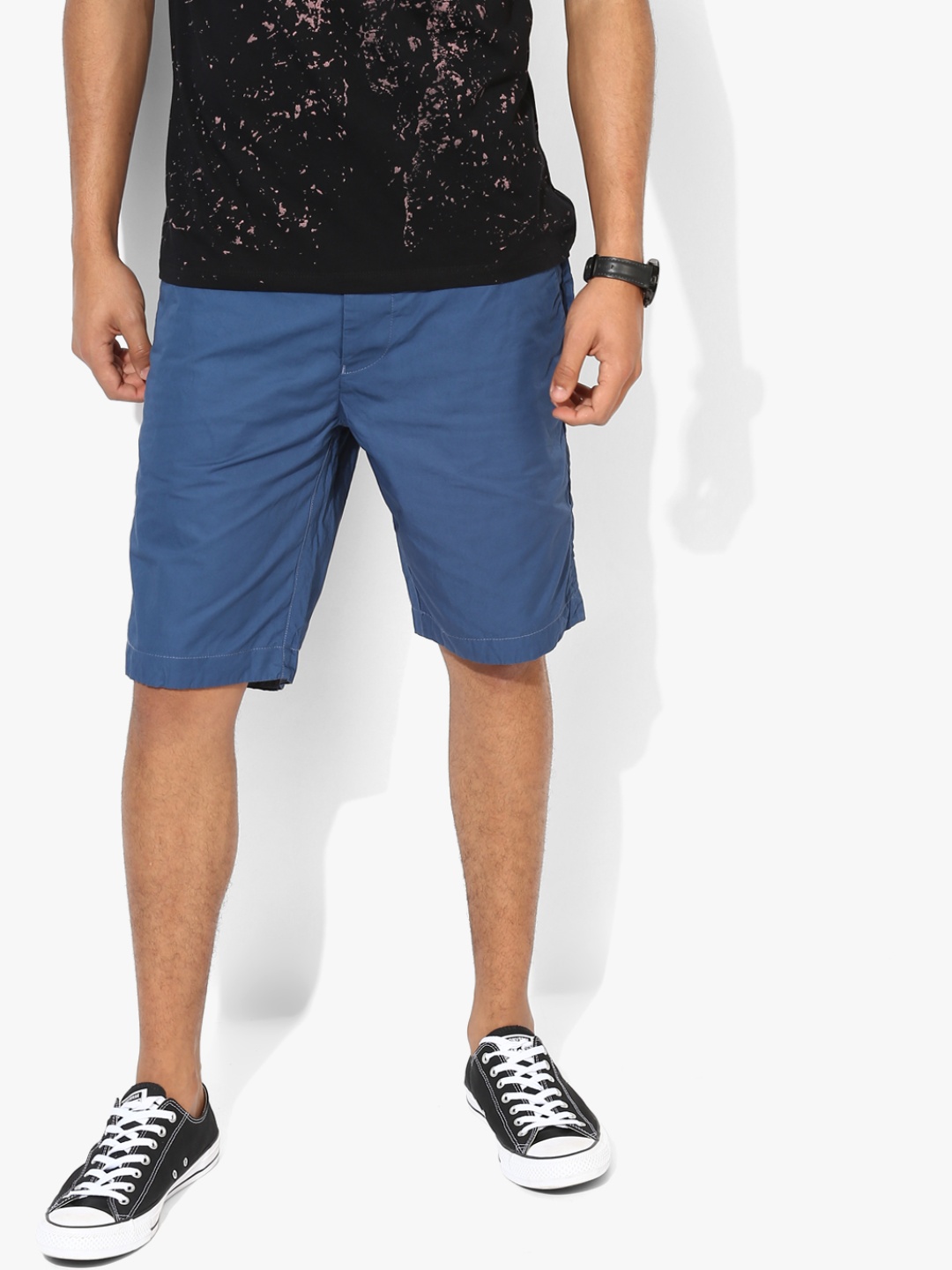 

Being Human Men Teal Blue Solid Regular Fit Regular Shorts