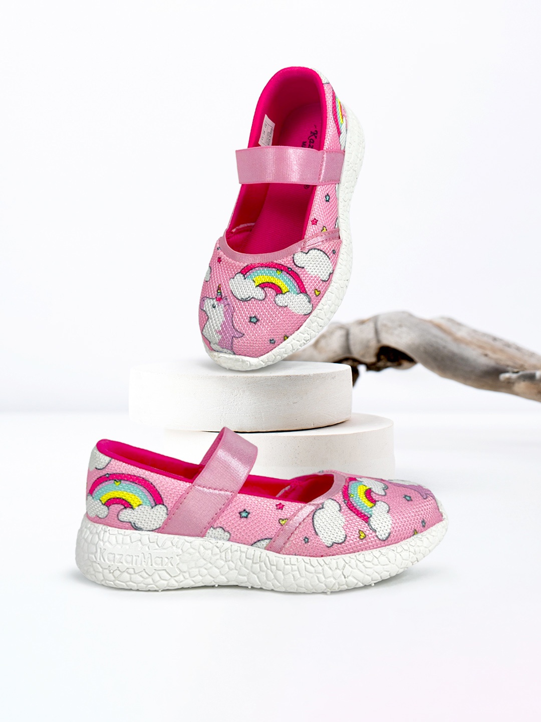 

KazarMax Girls Conversational Printed Ballerinas, Pink